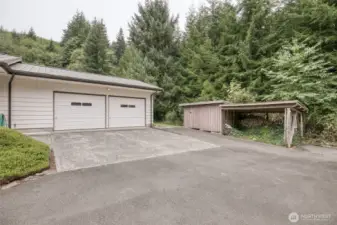 Lots of parking and wood shed