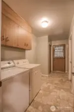 Laundry with cabinets