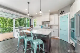 Upper Level Kitchen with island.