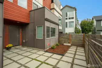Entrance and nice yard space.