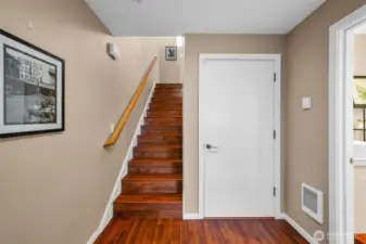 First floor entrance from front door or garage.
