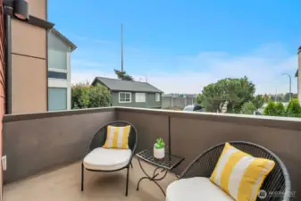 Deck off of the living room provides a territorial view.