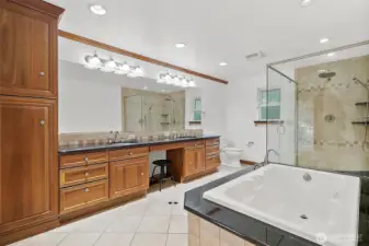 Primary Bath with soaking tub.