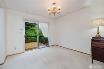 Dining room leads to the deck