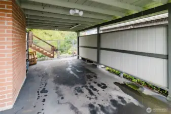 Carport leads to the back deck