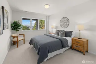 Bedroom 3 on the main level (staged)