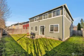 Fully fenced backyard