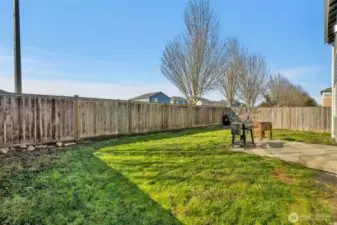 Fully fenced backyard