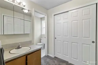 Primary en-suite with large closet.