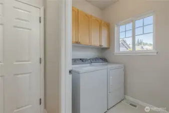 Laundry room just off the garage. Washer & dryer stay!