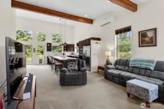 Large windows bring in lots of natural light throughout the rooms.
