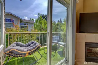 Private balcony off of living room area