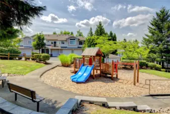 Park bench for access to playground area