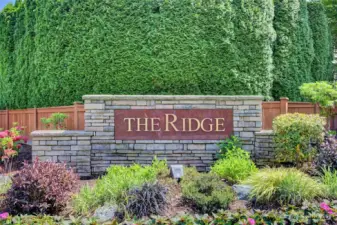 The Ridge monument entrance sign