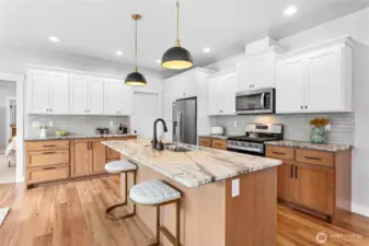 Pocket door between fridge & coffee bar leads to large walk-in pantry
