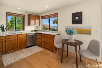 Watch the ferry go by from your kitchen window.