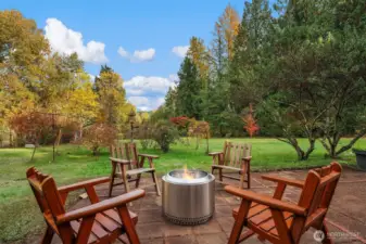 patio with view of Mt Rainier