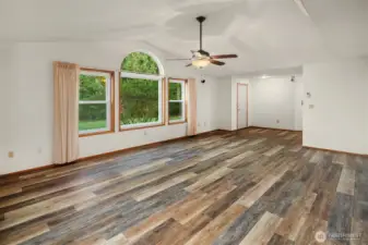 Living room looking back towards two bedrooms