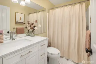 Main upper hallway full bathroom.