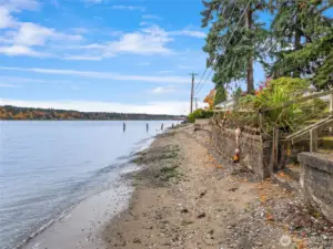 Sandy Low Bank Bulkheaded Beach