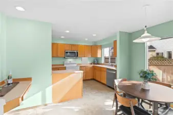 Huge wide open kitchen.