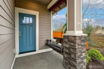 Entry and covered area, swing stays with sale.