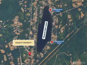 Subject property in relation to community park with membership.