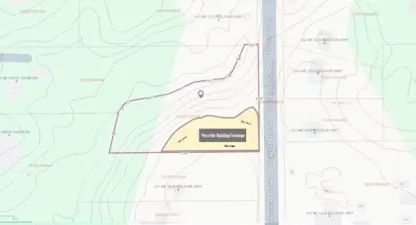 If the setbacks are favorable, this is an approximation of where the building envelope might be - buyer to verify.