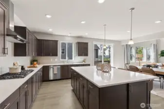 Quartz counter tops and pendant lights. Photo's are for representational purposes only. Colors and finishes may differ.