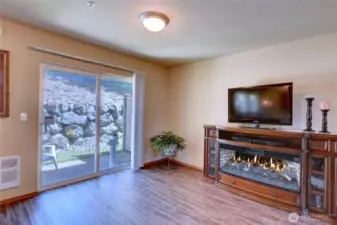Beautiful Glass Sliders Open To Patio
