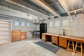 Another basement space, with more windows.  Workshop?  Future gathering space?