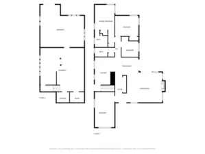 Approximate floorplan of basement and main level, for reference.