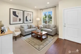 Virtually staged living room