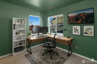 Staged 4th bedroom that was used for an office