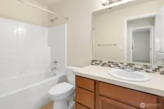 A second full bathroom upstairs