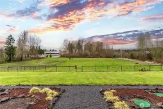 From the covered front deck you can enjoy the fully fenced and cross fenced pastures.