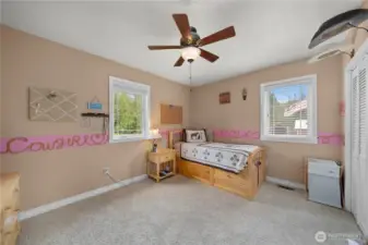 One of four bedrooms on the second level.
