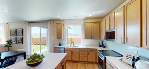 Photo is of a model home in another KB Home location; options and colors may vary based on your selections. Depictions of home, layout, location or other features/options, colors and color scheme, materials, fixtures, etc. are for showing purposes only and may not be included in the purchase price and availability may vary.