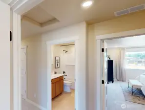 Photo is of a model home in another KB Home location; options and colors may vary based on your selections. Depictions of home, layout, location or other features/options, colors and color scheme, materials, fixtures, etc. are for showing purposes only and may not be included in the purchase price and availability may vary.