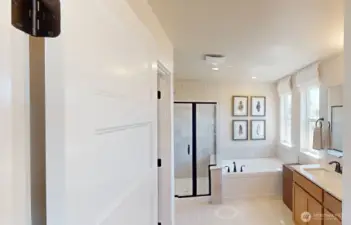 Photo is of a model home in another KB Home location; options and colors may vary based on your selections. Depictions of home, layout, location or other features/options, colors and color scheme, materials, fixtures, etc. are for showing purposes only and may not be included in the purchase price and availability may vary.