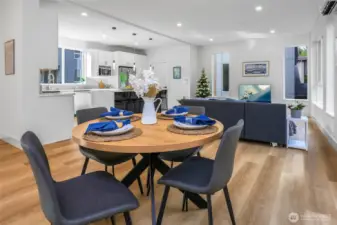 Dining area leading to private deck.