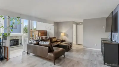 A bright lower-level living area with endless possibilities