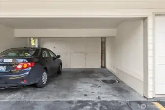 Carport parking with storage