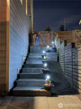 Eastside Stairs to Patio and lower level Entrance