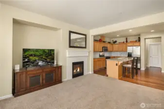 A niche in the living room is perfect for media setup.