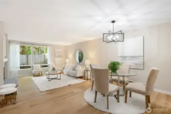 Beautifully renovated nearly 1000 SF with new flooring, lighting, and upgrades throughout!