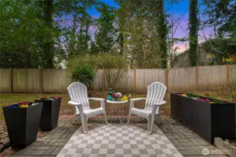 Step outside to a private covered patio