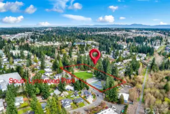 Directly next to the park and Interurban trail