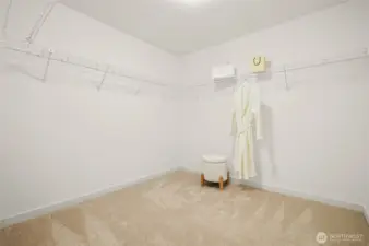 Large primary walk-in closet.