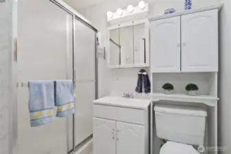 Additional 3/4 bath is located between laundry room and garage.